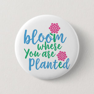Bloom Wo Sie gepflanzt sind Button