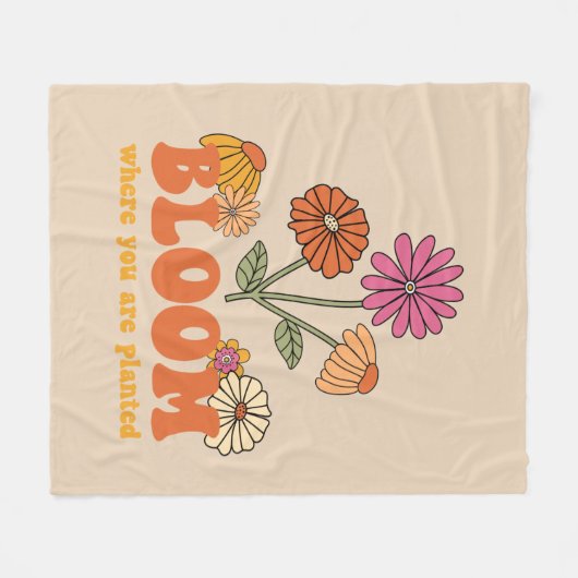 Bloom Wo Sie gepflanzt sind Fleecedecke (Vorderseite (Horizontal))