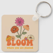 Bloom Wo Sie gepflanzt sind Schlüsselanhänger (Rückseite)