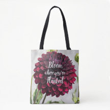 Bloom, wo Sie gepflanzt Zitat Red Dahlia