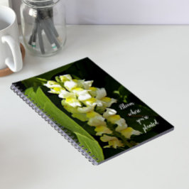 Bloom wo Sie Planted Quote Snapdragons sind Notizblock