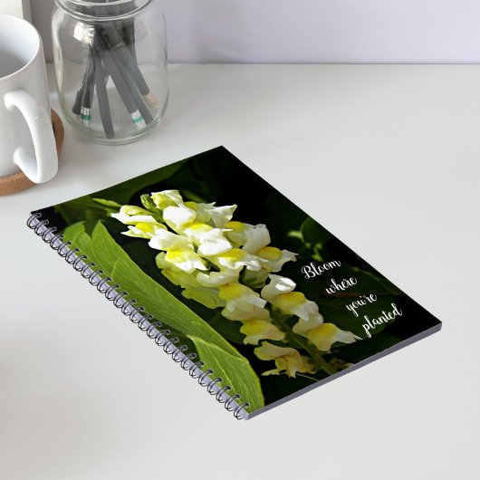 Bloom wo Sie Planted Quote Snapdragons sind Notizblock