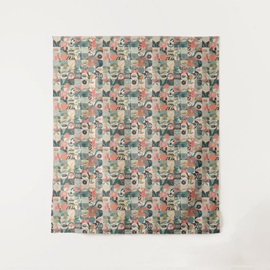 "Bloom Zoom & Leaf Loop" Wandteppich (Vorderseite)