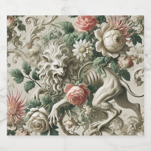 Bloombound Sentinel - Gothic Floral Design Bierflaschenetikett (Einzelnes Label)