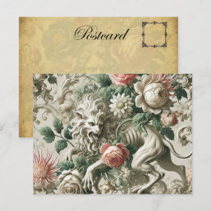 Bloombound Sentinel - Gothic Floral Design Feiertagspostkarte