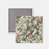 Bloombound Sentinel - Gothic Floral Design Magnet (Vorderseite/Rückseite)