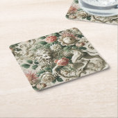 Bloombound Sentinel – Gothic Floral Design Rechteckiger Pappuntersetzer (angewinkelt)