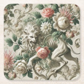 Bloombound Sentinel – Gothic Floral Design Rechteckiger Pappuntersetzer (Vorderseite)