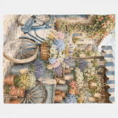 Bloomcore-Blumenmarkt-Fahrrad Fleecedecke (Vorderseite (Horizontal))