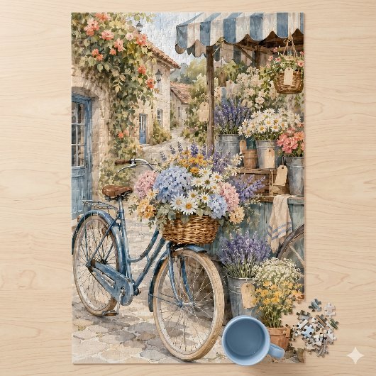 Bloomcore-Blumenmarkt-Fahrrad Puzzle
