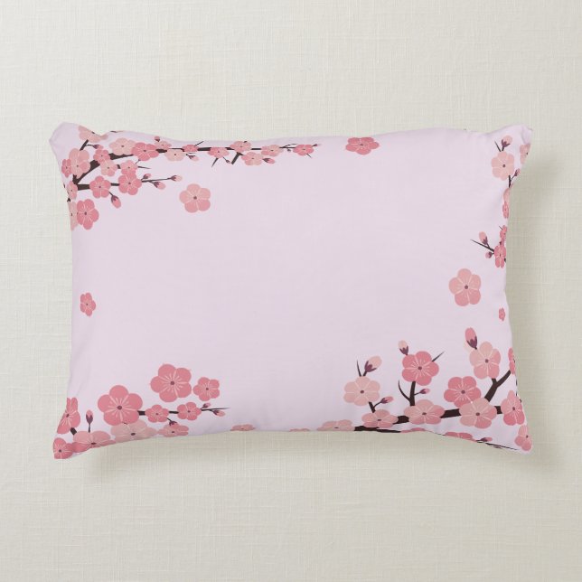 Bloomed sakura flowers accent pillow dekokissen (Vorderseite)