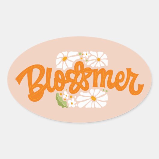 Bloomer Ovaler Aufkleber (Vorderseite)