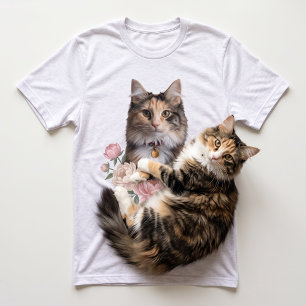 Bloomew Haustier-Foto Florale Gouache Tri-Blend Shirt
