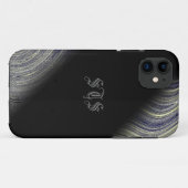 Bloomin Blue Fraktal Glimmer Monogram iPhone Case-Mate iPhone Hülle (Rückseite (Horizontal))