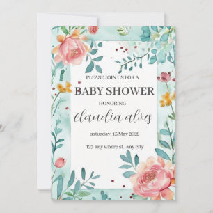 Bloomin'Baby Dusche: Feier für den Namen der Mama Einladung