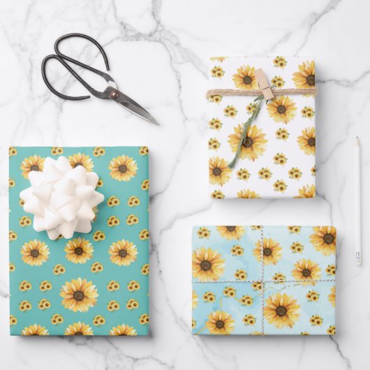 Bloomind sunflowers in the garden geschenkpapier set (Vorderseite)