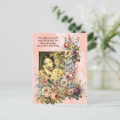 "Blooming all Along" Zitat hübsche Mädchen und Blu Postkarte (Stehend Vorderseite)
