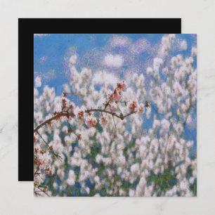 Blooming Almond Tree Pointillism Artwork Einladung
