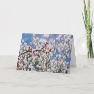 Blooming Almond Tree Pointillism Artwork Karte