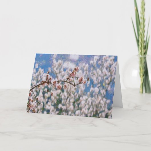 Blooming Almond Tree Pointillism Artwork Karte (Vorderseite)