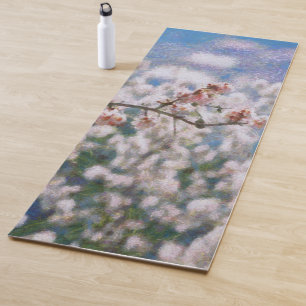 Blooming Almond Tree Pointillism Artwork Yogamatte