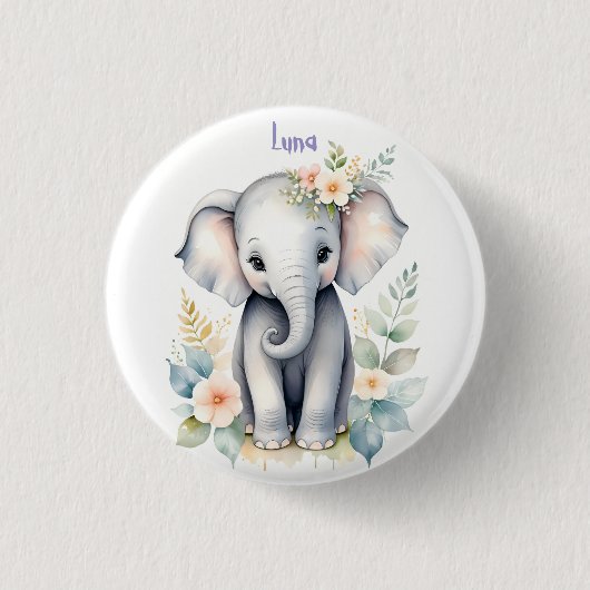 Blooming Baby Elephant Button (Vorderseite)