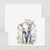 Blooming Baby Elephant Einladung (Vorne/Hinten)