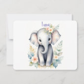 Blooming Baby Elephant Einladung (Vorderseite)