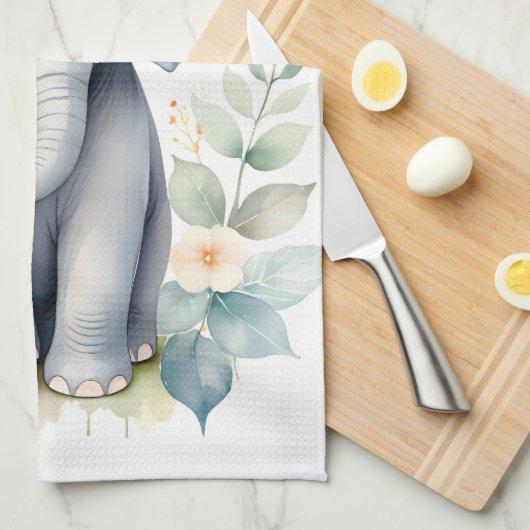 Blooming Baby Elephant Geschirrtuch (Viertel Falte)