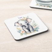 Blooming Baby Elephant Getränkeuntersetzer (Linke Seite)