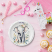 Blooming Baby Elephant Pappteller (Party)