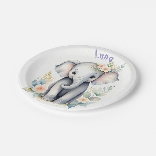 Blooming Baby Elephant Pappteller (Schrägansicht)