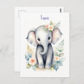 Blooming Baby Elephant Postkarte (Vorne/Hinten)