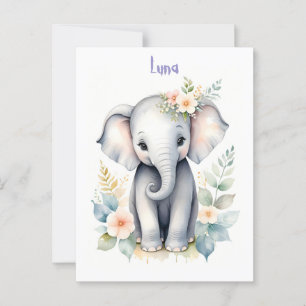 Blooming Baby Elephant Postkarte