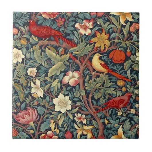 Blooming Birds Tiles Fliese (Vorderseite)