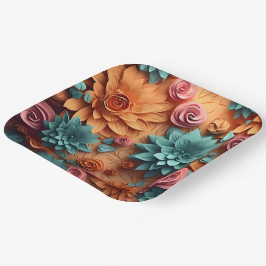 Blooming Blossom Pappteller (Gewinkelt)