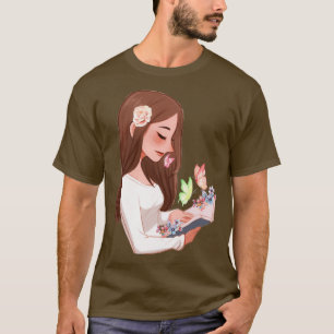Blooming Book Holographic Bookworm Book Lover Inke T-Shirt