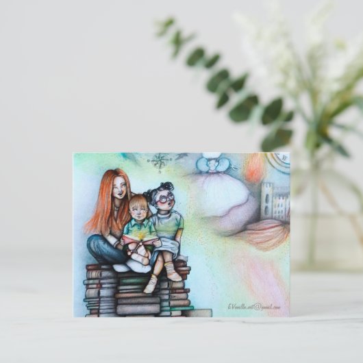 _Blooming Books_ Postkarte (Stehend Vorderseite)