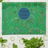 Blooming Bouquet Kelly Green Geschirrtuch (Gefaltet)