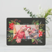 Blooming Bouquet Weihnachtsfeiertag Einladung (Stehend Vorderseite)