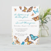 Blooming Butterflies Always Butterflies Bridal  Einladung (Stehend Vorderseite)