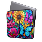 Blooming Butterfly Haven Laptopschutzhülle (Vorderseite Links)