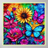 Blooming Butterfly Haven Poster (Vorne)
