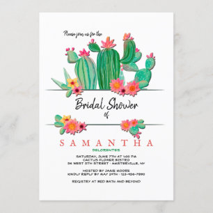 Blooming Cactus Bridal Shower Einladung