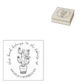 Blooming Cactus Hand-drawn Library Book Gummistempel (Stempel)