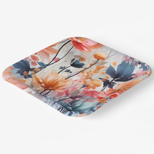 Blooming Charm Pappteller (Gewinkelt)