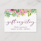 Blooming Chic Floral Brautparty Geschenkkartei Begleitkarte (Vorderseite)