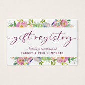 Blooming Chic Shower Geschenk Registrierungskarte  (Vorderseite)