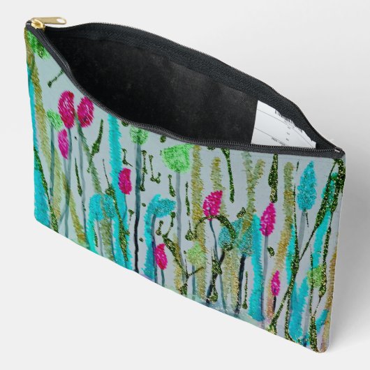 Blooming Color Print Cosmetic Bag Zubehörtasche (Offen)