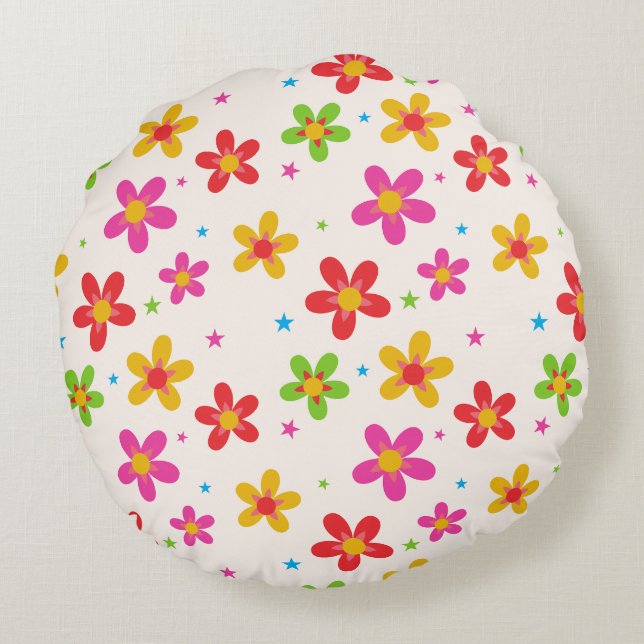 Blooming Comfort, Summer Style!" Rundes Kissen (Rückseite)